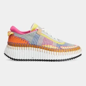 CHLOÉ  Nama Stitch Walking Sneakers in Pop Orange size 41