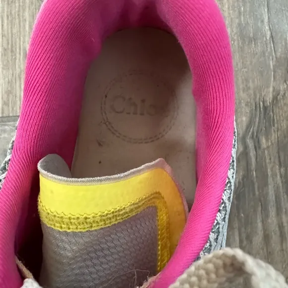 CHLOÉ  Nama Stitch Walking Sneakers in Pop Orange size 41