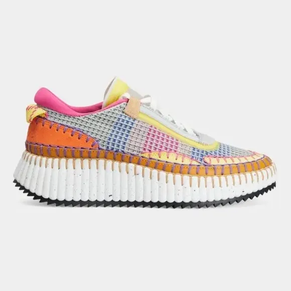 CHLOÉ  Nama Stitch Walking Sneakers in Pop Orange size 41