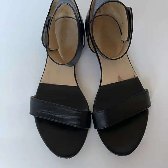 Chloe Two Tone Flat Leather Sandals