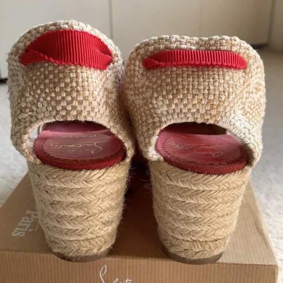 CHRISTIAN LOUBOUTIN  Wedge lace up espadrilles