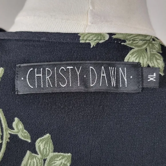 Christy Dawn Black Floral Spring Dress Size XL