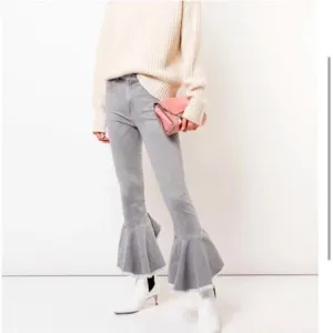 Citizens of Humanity Ash Grey Drew Flounce High Rise Jeans Sz 27