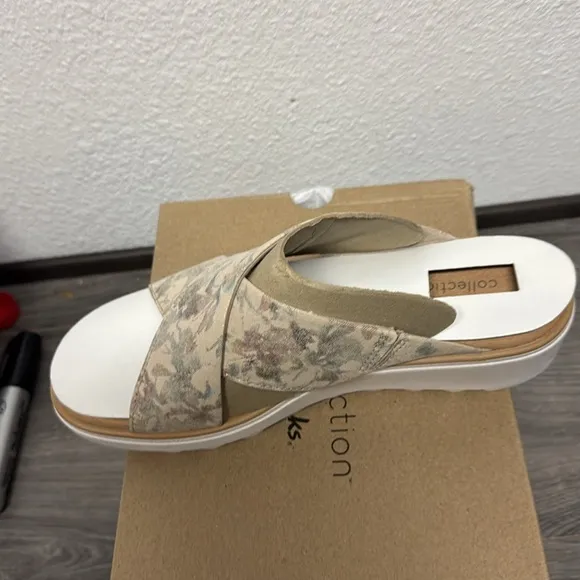 Clarks Collection Wedge Slide Sandals - Jillian Gem (WIDE)