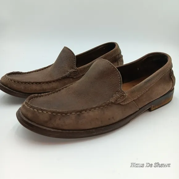 Clarks Men's 9 Classic Leather Loafers Dress Shoes Comfort Slip On Brown
