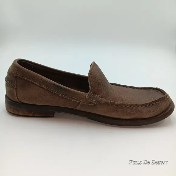 Clarks Men's 9 Classic Leather Loafers Dress Shoes Comfort Slip On Brown