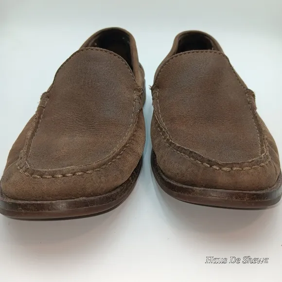 Clarks Men's 9 Classic Leather Loafers Dress Shoes Comfort Slip On Brown