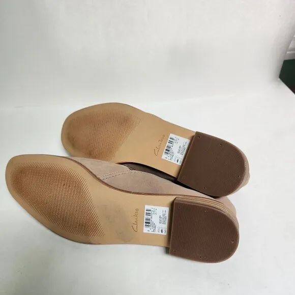 Clarks New Pure Easy Sand Leather Slip On Loafers Size 11M