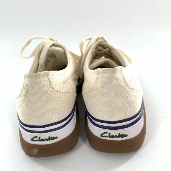 Clarks womens chunky sneakers size 7.5 canvas platforms Lace up retro