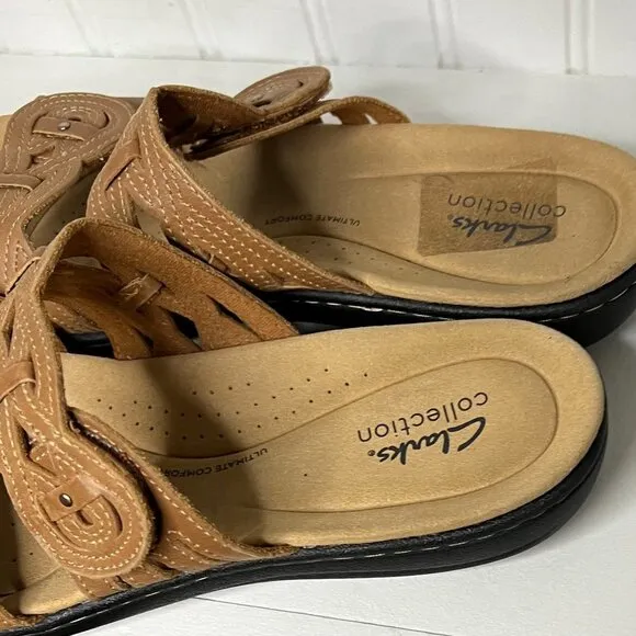 Clarks Womens Lauriean Dust Brown Sandals Size 10