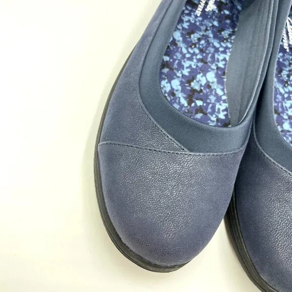 Clarks Women's Size 10 Navy Blue Slip On Ballet Flats Comfort Shoes