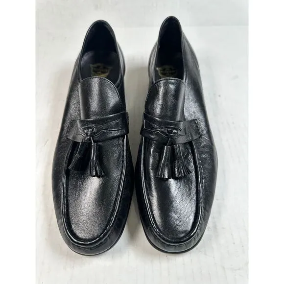 Classic Black Leather‎ Tassel Loafers Dress Shoes for Men Size 10D