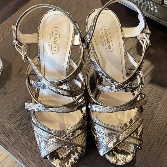 Coach Karolina Platform Strappy Heels, 7.5