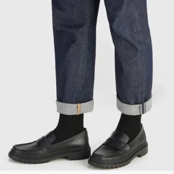 Coach men’s black leather coin loafers 10W