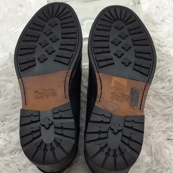 Coach men’s black leather coin loafers 10W