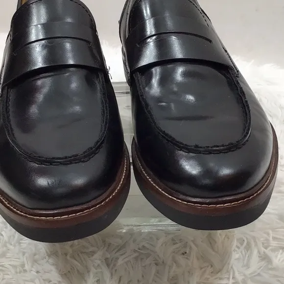 Coach men’s black leather coin loafers 10W