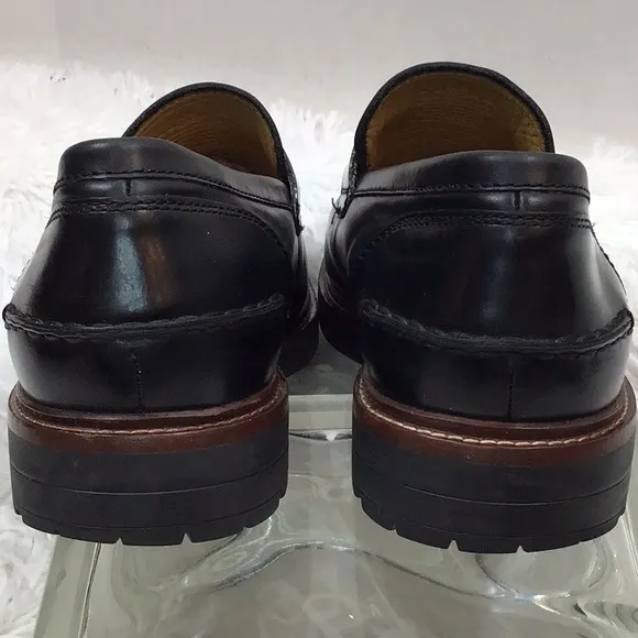 Coach men’s black leather coin loafers 10W