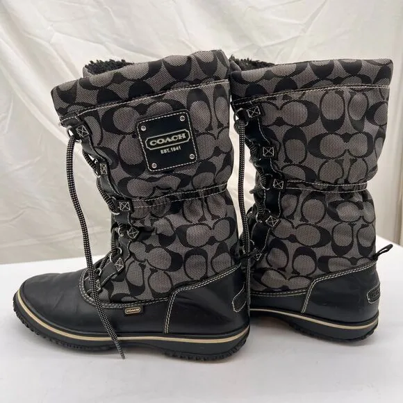 COACH Signature Shaine Snow Boots Size 6B