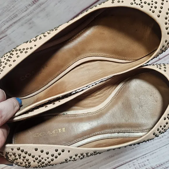 Coach studded pointed flats