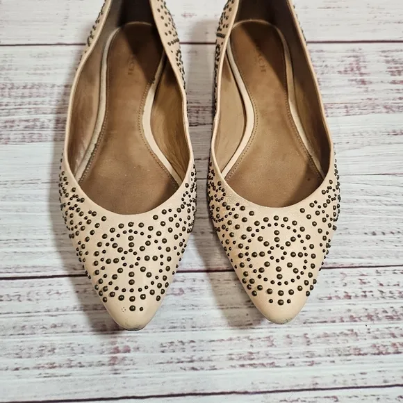 Coach studded pointed flats