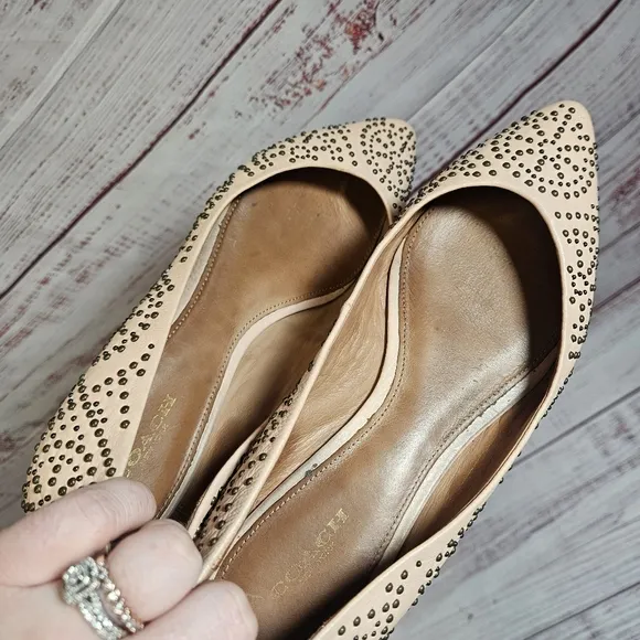 Coach studded pointed flats