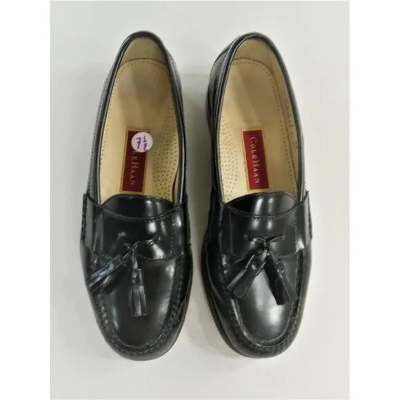 Cole Haan Classic Black Leather Tasseled Loafers Mens Size 7.5 D