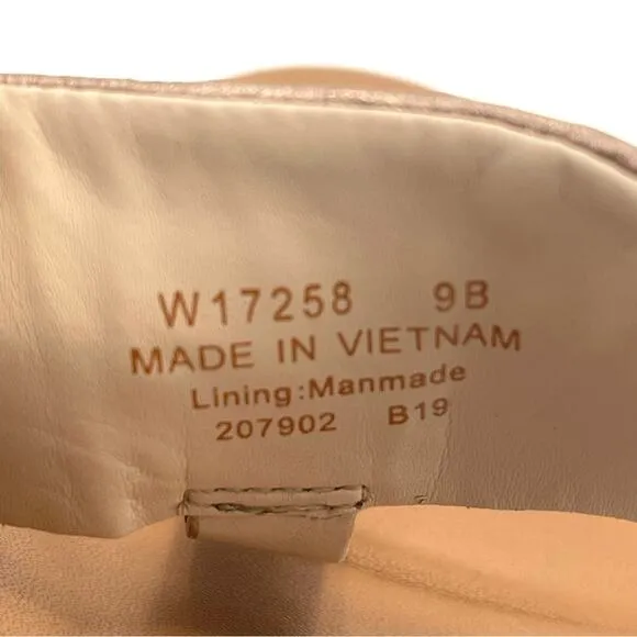 COLE HAAN GRAND 360 “AINSLEE”METALLIC LEATHER T-STRAP FLAT THONG SANDAL
