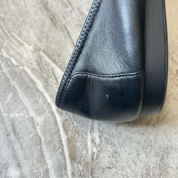 Cole Haan, Like New Women's Tova Bow Black Leather Ballet Flats, Size 11B
