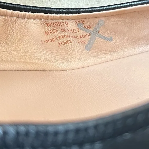 Cole Haan, Like New Women's Tova Bow Black Leather Ballet Flats, Size 11B