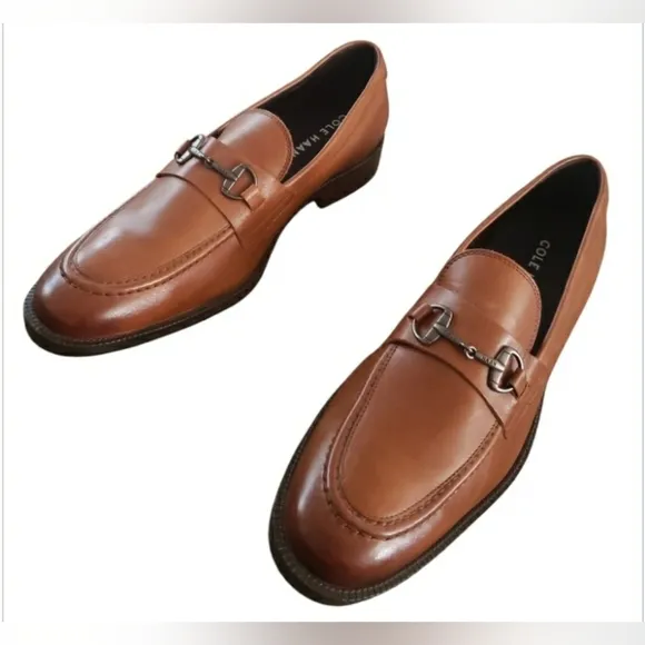 Cole Haan Men 10.5 Classic Leather Comfort Arch Support Insole Bit Dress Loafers
