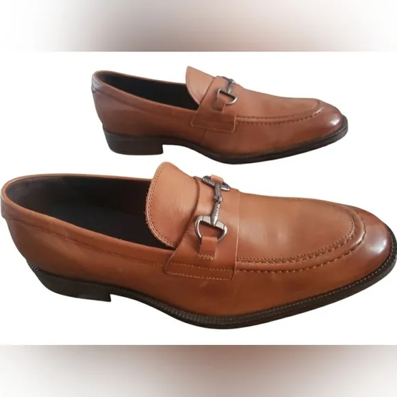Cole Haan Men 10.5 Classic Leather Comfort Arch Support Insole Bit Dress Loafers