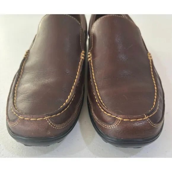 Cole Haan Men 9M Leather Tucker Venetian Driving Loafers French Roast Dark Brown