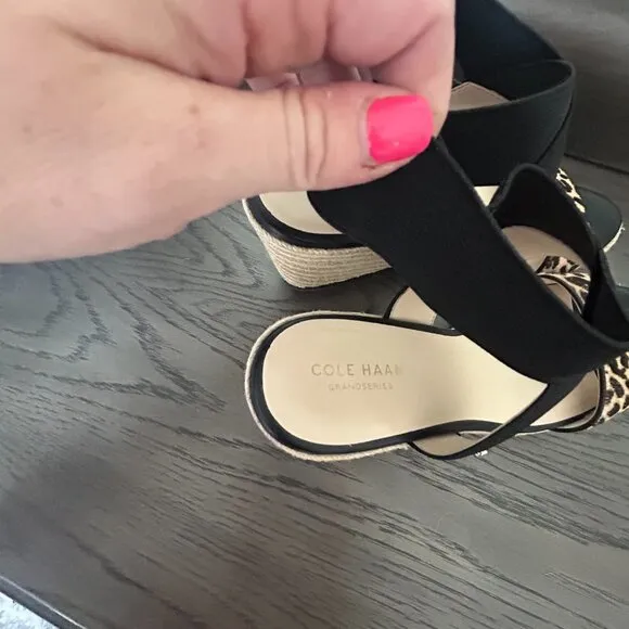 Cole Haan Shoes |Cloudfeel Espadrille Wedge Sandal | Color: Black/Sz. 9