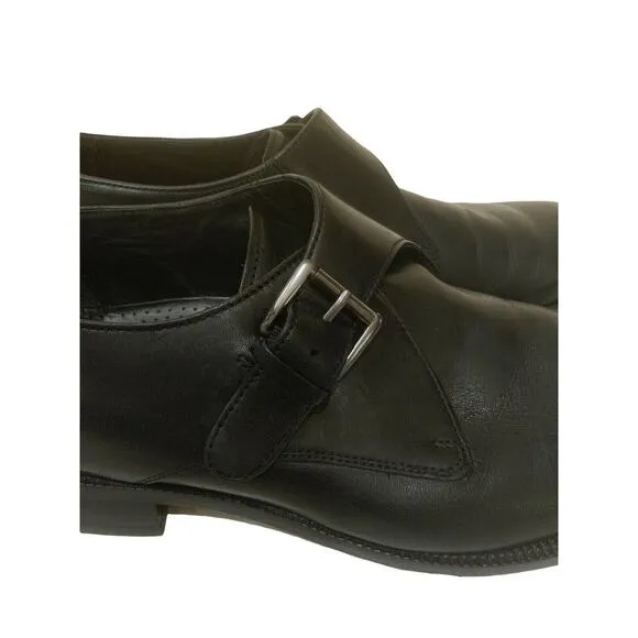 Cole Haan Shoes Men's Size 11.5M Versace Monk Strap Black Leather Dress Loafers