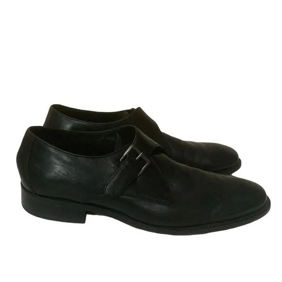 Cole Haan Shoes Men's Size 11.5M Versace Monk Strap Black Leather Dress Loafers
