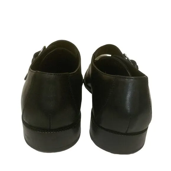 Cole Haan Shoes Men's Size 11.5M Versace Monk Strap Black Leather Dress Loafers