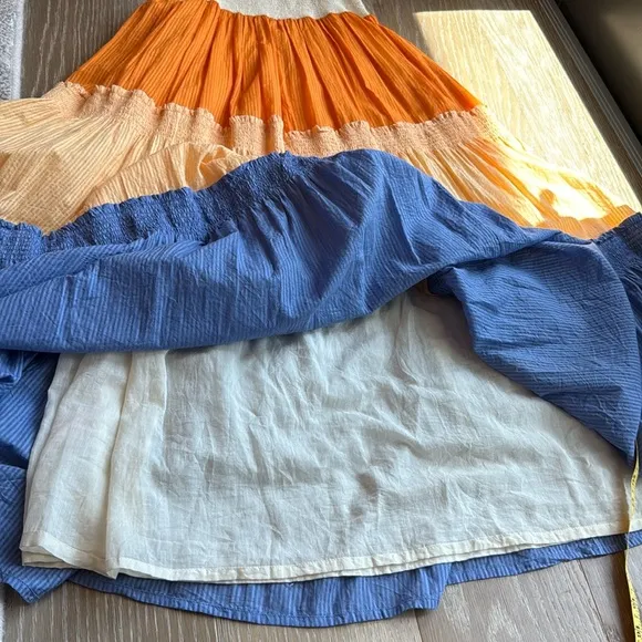 Colorful cotton summer dress Size XS/S. Like new. Long maxi sleeveless dress.