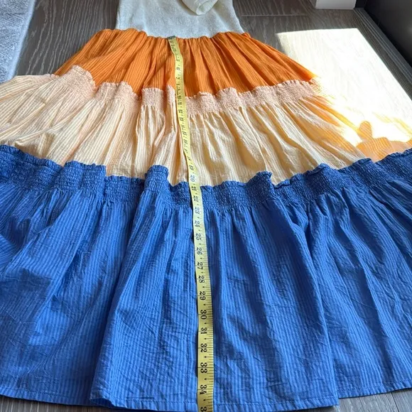 Colorful cotton summer dress Size XS/S. Like new. Long maxi sleeveless dress.