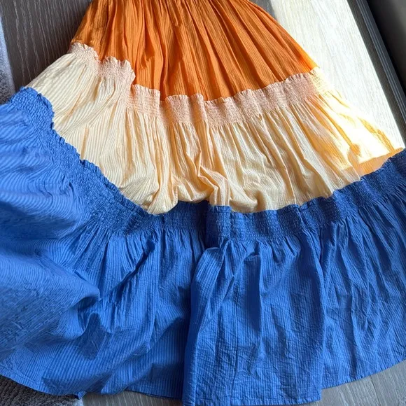 Colorful cotton summer dress Size XS/S. Like new. Long maxi sleeveless dress.