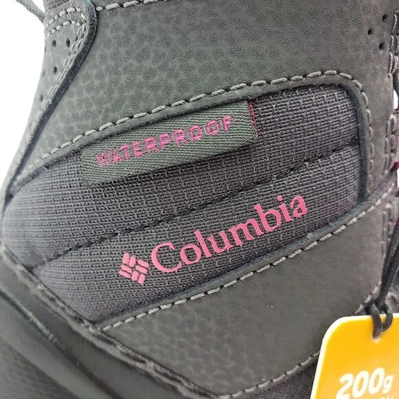 Columbia Rope Tow III Toddler Girls Size 8 Gray Pink Waterproof Snow Boots