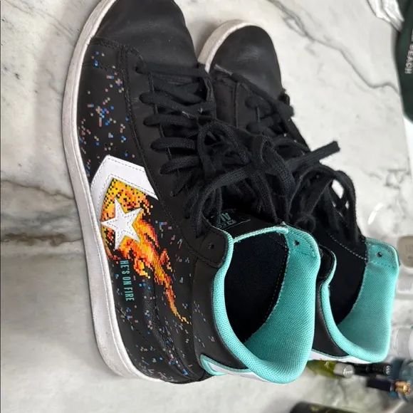 Converse All Star Black and Teal High-Tops