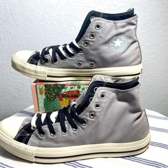 Converse Gray and Black High-Top Sneakers