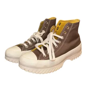 Converse High Top Platform Sneakers In Brown &amp; Yellow