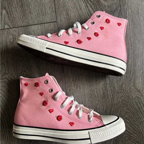 Converse Kids Pink High-Top Sneakers jellyfish jitter very beautiful