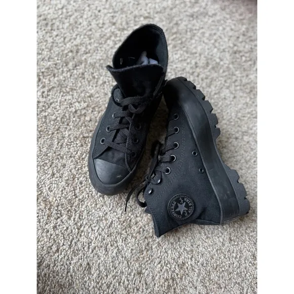 Converse Lugged Chuck Taylor All Star High Top Platform black Sneakers size 6
