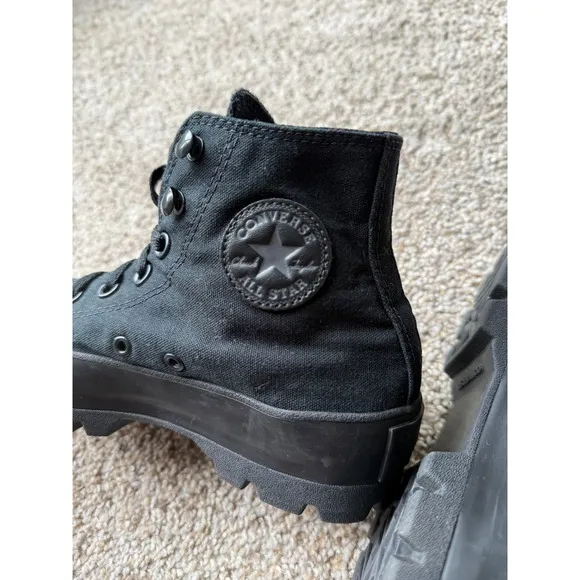 Converse Lugged Chuck Taylor All Star High Top Platform black Sneakers size 6