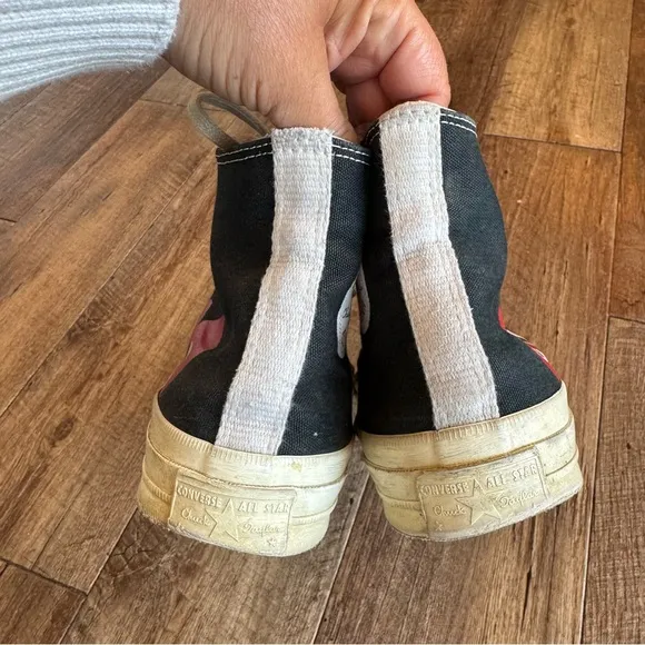 Converse X Comme des garcons play black high top sneakers size 10