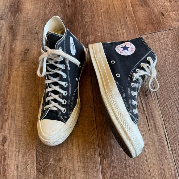 Converse X Comme des garcons play black high top sneakers size 10