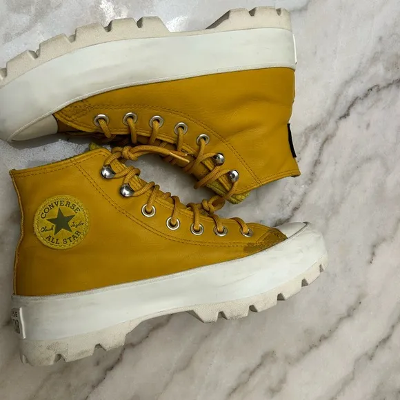 Converse Yellow High-Top Platforms