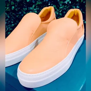 COPY - Buscemi 40mm Skate Low Top Leather Sneakers, Skin/White Size EU48(New)